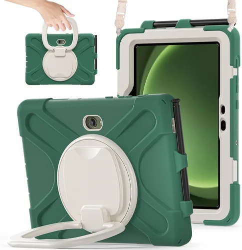 Vista 70 de 360 Rotation Case for Galaxy Tab ActivePro/Tab Active4 Pro/Active 5 Pro 10.1" Sturdy Cover Rotate Ring Stand Shoulder Carrying Strap Hand Strap