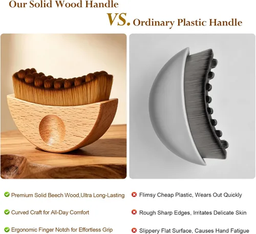 Vista 6 de Lymphatic Face Brush - Natural Wood Facial Gua Sha Massager for Skin Glow