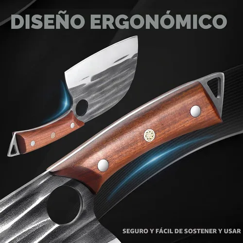 Vista 5 de ROCOCO Cuchillo de chef japonés serbio - Cuchillo vikingo de carnicero