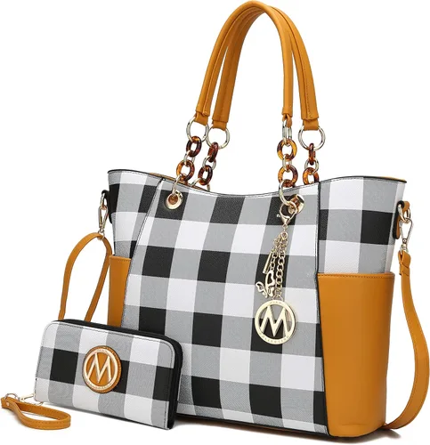 Vista 9 de MKF Collection - Juego de bolsa de mano para mujer, con cartera y asa superior, de piel vegana
