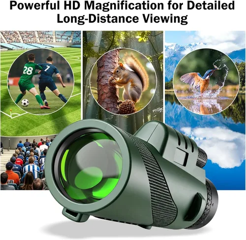 Vista 8 de Telescopio monocular 80X100 para adultos, con trípode y soporte