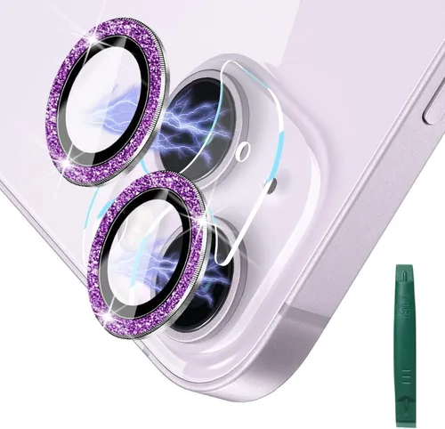 Vista 10 de Protector de lente de cámara de metal de aleación de alta calidad, protector de pantalla de vidrio templado compatible con iPhone 14 / Plus, ultra