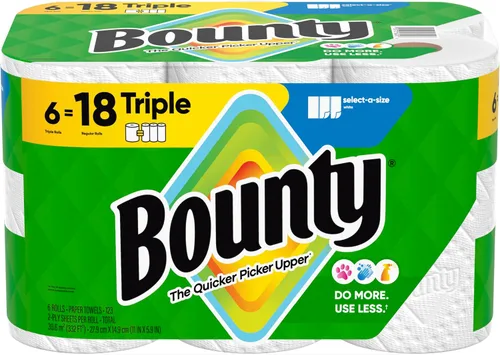 Vista 24 de Bounty Select-a-Size - Toallas de papel, color blanco, 12 rollos (paquete de 1)