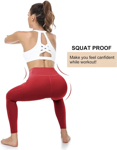 Vista 5 de RIMLESS 7 Leggings para mujer con bolsillos de cintura alta, pantalones de yoga de algodón para entrenamiento, correr, atletismo, pantalones capri