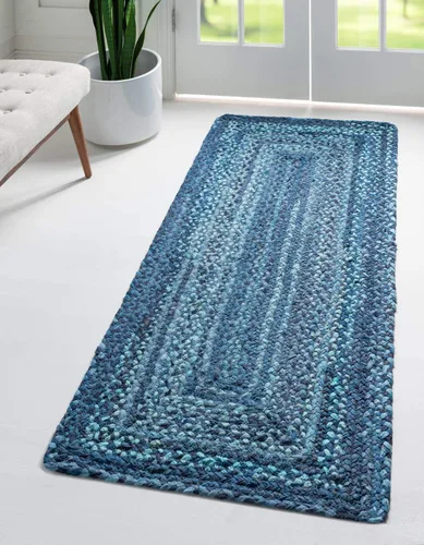Vista 21 de Unique Loom Colección Trenzada Chindi - Alfombra de área (1 pie 2 pulgadas x 6 pies 1 pulgada, pasillo, multi/azul)
