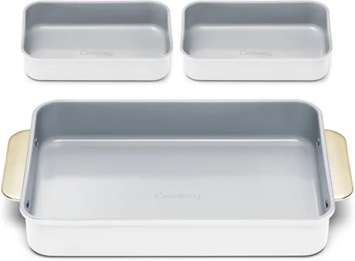 Vista 34 de Caraway Molde rectangular pequeño antiadherente de 9" x 6.5", no tóxico, sin PTFE ni PFOA, núcleo de acero aluminizado, bandeja para hornear
