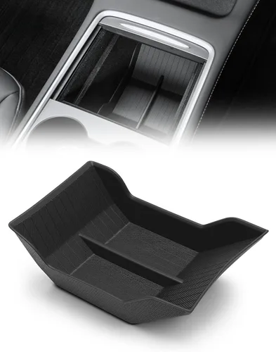 Vista 13 de YHTAUTO Caja de almacenamiento oculta con reposabrazos central para Tesla Apoyabrazos central oculto