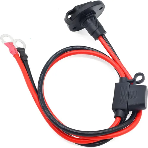 Vista 3 de Conector de cable de extensión de conector SAE a junta tórica de 39.3 pulgadas 10 AWG con 5 fusibles, compatible con generador solar, generador
