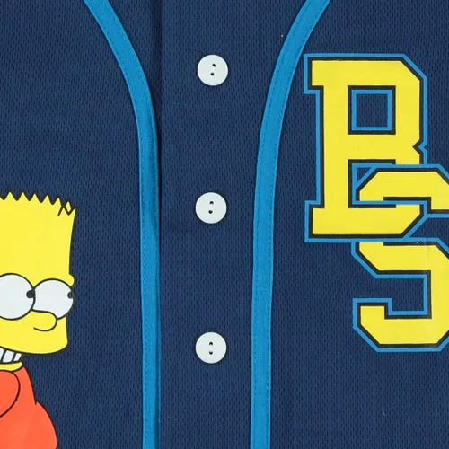 Vista 5 de The Simpsons Homer, Bart, Lisa - Camiseta de béisbol de malla con botones para niños