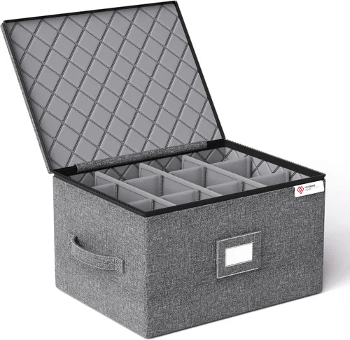 Vista 7 de YearningHome Caja de almacenamiento de cubiertos, organizador de cubiertos de carcasa dura con tapa y cremallera, almacenamiento de utensilios