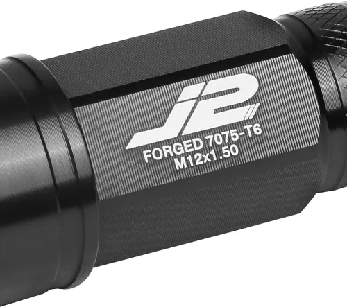 Vista 3 de J2 Engineering LN-T7-025-15-BK 7075 Aluminio M12 x 1.5 0.984 in OD / 2.756 in 20x Tuerca de llanta + 1 llave