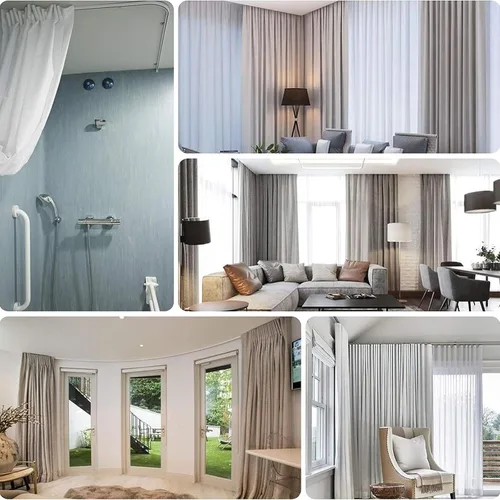 Vista 5 de Pista de cortina de techo flexible flexible, 6.6 ft PVC White Curtain Rail Set, For Curtain, Window, Shower, RV, Camper, Room Divider, Hospital
