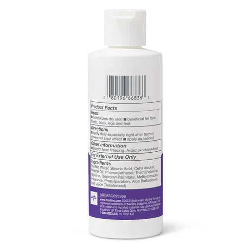 Vista 7 de Medline Remedy Essentials Loción corporal hidratante, aroma fresco, 4 onzas, fórmula nutritiva para el cuidado de la piel, hipoalergénica, paquete