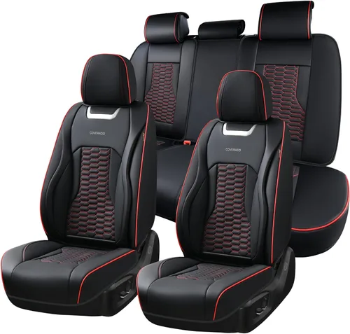 Vista 46 de Coverado - Fundas de asiento delantero de coche, fundas de asiento de cuero de lujo para automóviles, fundas de asiento de automóvil protectoras