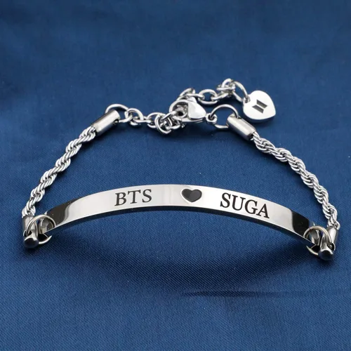 Vista 3 de Eigso KPOP Bangtan Boys Bracelet Love Yourself Chain Bracelet SUGA JIN JIMIN V JHOPE RM JK KPOP Army Fans Gifts KPOP Army Korean Group ARMY Gift