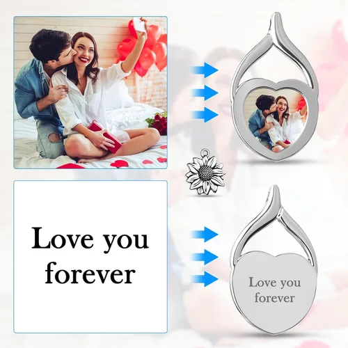 Vista 4 de HYPERFOLD Llavero personalizado de doble cara con imagen, grabado personalizado, texto fotográfico, regalos personalizados para hombres, novio