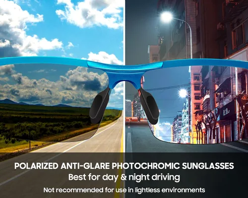 Vista 4 de TJUTR Lentes de sol fotocromáticos polarizados para hombre para conducir de día y noche, antirreflejos, ideales para condiciones de luz baja a media