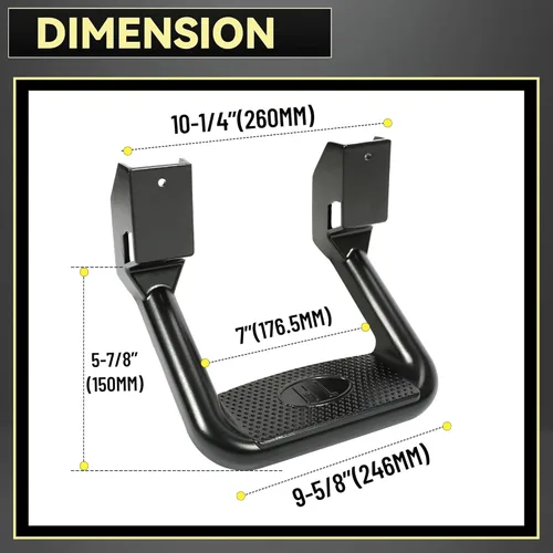 Vista 4 de KUAFU Escalón lateral compatible con Chevrolet Toyota Ford Dodge Jeep GMC Nissan Mazda 1967-2020 aluminio 2 piezas de escalón lateral para Negro