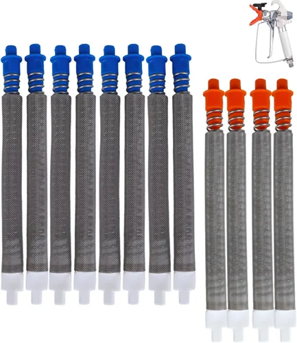 Vista 7 de Paquete de 6 filtros de pistola de pintura sin aire 218131 de 50 mallas azules, compatibles con pistolas de pulverización Graco SG2 y SG3
