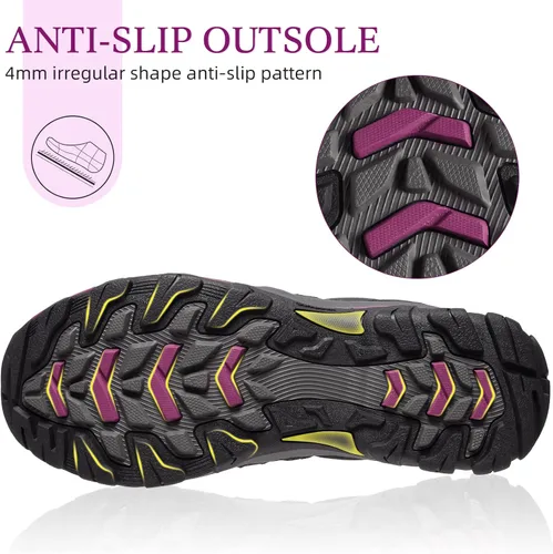 Vista 6 de CAMELSPORTS Zapatos de senderismo para mujer, transpirables, antideslizantes, ligeros, para exteriores, para senderismo, caminar
