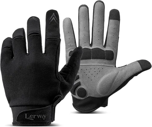 Vista 8 de Guantes de ciclismo de montaña, guantes de ciclismo de dedo completo para pantalla táctil, para hombres y mujeres, para correr al aire libre