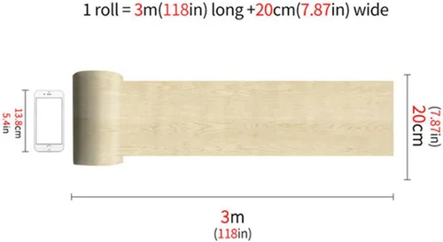 Vista 2 de Azulejos autoadhesivos de grano de madera de 7.87 x 118.11 pulgadas, azulejos de vinilo para despegar y pegar para dormitorio, cocina, beige