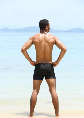 Vista 4 de BROKIG Traje de baño SSS SSS Endurance, traje de baño de regazo de equipo, pantalones cortos de natación para entrenamiento de carreras de playa