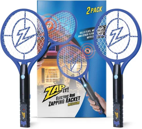 Vista 16 de Paquete de 2 raquetas eléctricas matamoscas y exterminador de mosquitos de ZAP IT! - Raqueta eléctrica exterminadora de insectos de alta potencia
