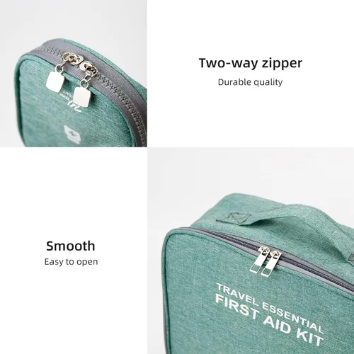 Vista 4 de TOPASION Bolsas de primeros auxilios vacías, bolsa de medicina para viajes, bolsa organizadora de suministros médicos, kit portátil para viajar