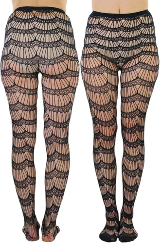 Vista 13 de ToBeInStyle Medias de contraste de rayas horizontales anchas para mujer, medias opacas Negro y rosa muñeca