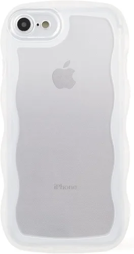 Vista 63 de SKYLMW Funda compatible con iPhone 12 Pro, diseño de ondas rizadas kawaii, borde chapado de lujo, elegante parte trasera transparente brillante, TPU