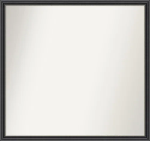 Vista 341 de Amanti Art Espejo de baño negro para sobre fregadero, 22 x 22 pulgadas, espejo de tocador cuadrado estrecho negro Avon, marco de madera casual