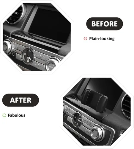 Vista 2 de Alumium Alloy Dashboard Side Soporte de teléfono móvil Trim para Land Rover Discovery 4 LR4 2010-2016 Accesorios de coche (A)
