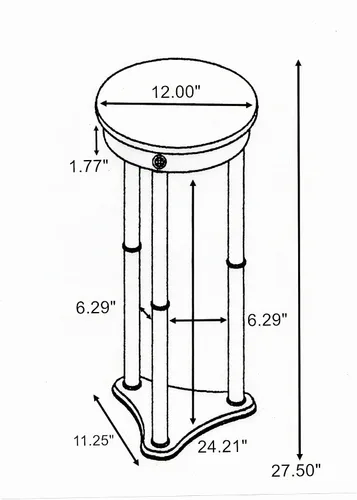 Vista 3 de Coaster Edie - Soporte para plantas de sala de estar con almacenamiento, Merlot 3315