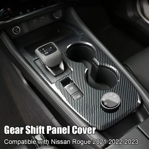 Vista 2 de XITER Perilla de Palanca de Cambios de Automóvil Estilo Fibra de Carbono Cubierta de Panel de Consola Consolas Centrales Fundas de Palanca Perillas