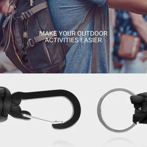 Vista 4 de 2 piezas de cordón elegante y duradero para llaves - Cordón de cuello resistente de paracord con diseño de bandera de EE. UU. para billeteras
