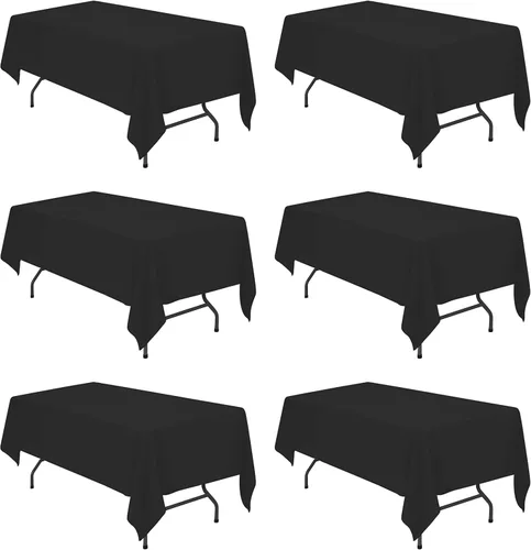 Vista 76 de BRILLMAX - Manteles para mesa rectangular de 6 pies, tela de lino de poliéster, lavable, para boda, recepción, banquete, fiesta de cumpleaños, 60 x