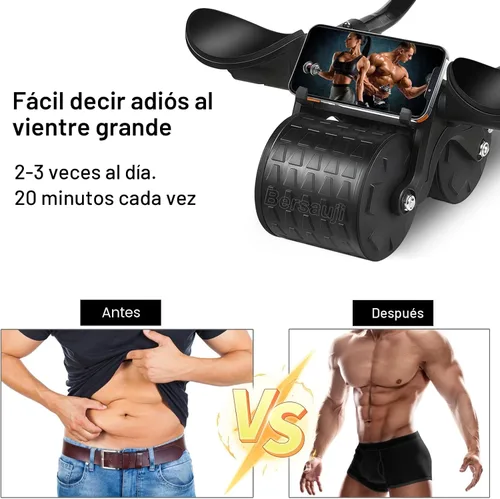 Vista 2 de 2026 Upgraded Ab Roller Wheel with Knee Mat &Timer - Automatic Rebound Abdominal Wheel with Elbow Support, Abs Workout Equipment for Core Strength