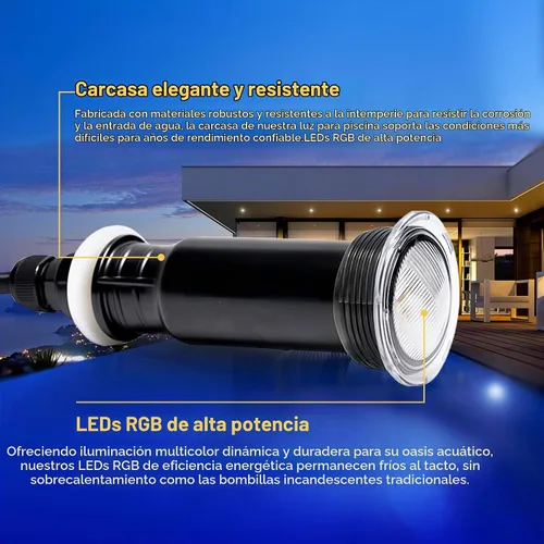 Vista 5 de Luces de piscina Generalman para piscina enterrada, reemplazo directo para Pentair GloBrite, luz LED de 1.5 pulgadas para piscina y spa enterrada