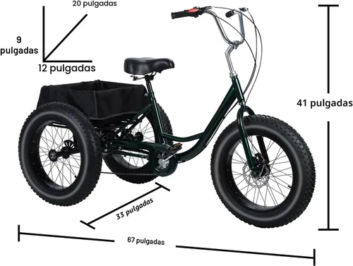 Vista 2 de Triciclo para Adultos, Triciclo de Neumáticos Gruesos de 20 Pulgadas para Adultos, Triciclo para Adultos de 7 Velocidades 20x4 Triciclo