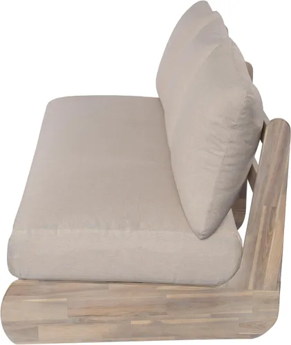 Vista 6 de Christopher Knight Home sofá de 3 plazas de madera de acacia Poppy para exteriores con cojín, sofá de patio de madera con cojín, cómodo sofá sin