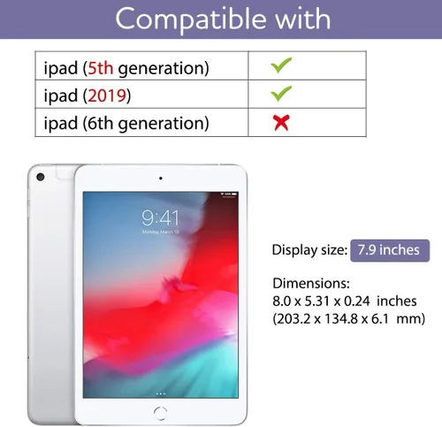 Vista 2 de SURITCH Funda para iPad mini 4/iPad mini 5, [Protector de pantalla integrado] [Soporte para lápiz] Funda protectora de cuerpo completo con función