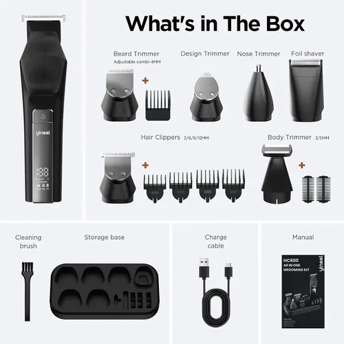 Vista 9 de Yineel HC600 - Cortadora de barba para hombres, kit de aseo inalámbrico