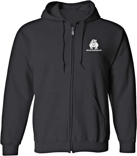 Vista 2 de Lucky Ride MARINE CORPS BULL DOG USMC MILITAR Sudadera con capucha con cremallera completa F&B