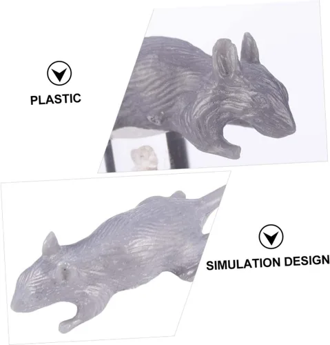 Vista 5 de KESYOO 10pcs Simulation Mouse Fake Mouse Pranks Halloween Creepy Realistic Rat Prank Party Trick Mouse Prank Scary Prank Prank Mouse Simulated Grey