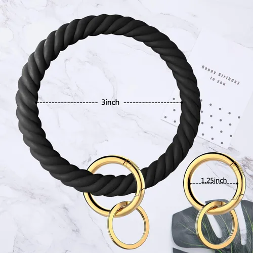 Vista 3 de Idakekiy Llavero de silicona para pulsera y llavero para mujer y niña