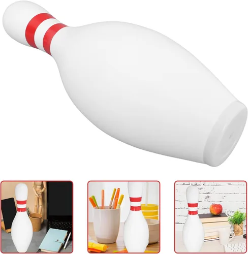Vista 8 de Artibetter Hucha con forma de bolos, caja de monedas de plástico irrompible para niños, adolescentes y adultos, adorno de escritorio para el hogar