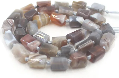 Vista 15 de Tubo de columna natural de 0.315 a 0.394 pulgadas (0.315-0.394 in) con piedras preciosas sueltas surtidas crudas, hebra de cuentas para bricolaje