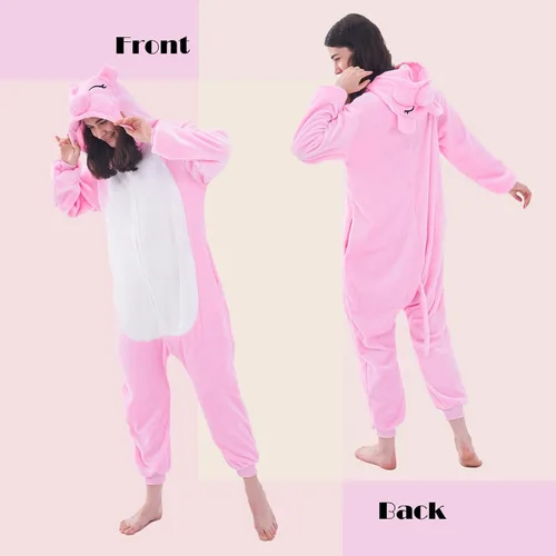 Vista 3 de NEWCOSPLAY Unisex Adult Onesie Pajamas Animal One Piece Costume Cosplay Sleepwear