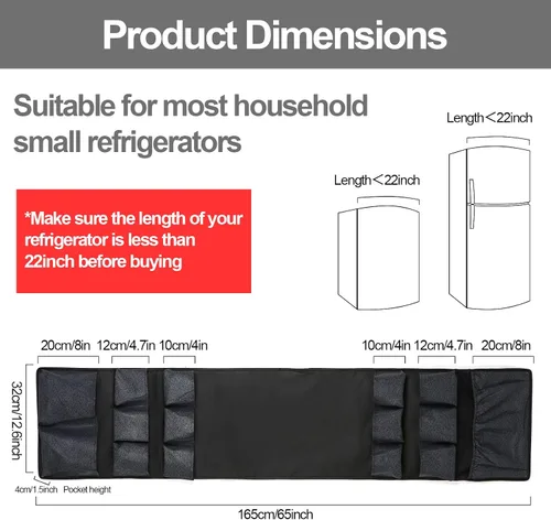 Vista 3 de Mini bolsa organizadora de almacenamiento para refrigerador, organizador de almacenamiento sobre el refrigerador con 15 bolsillos de tela extra